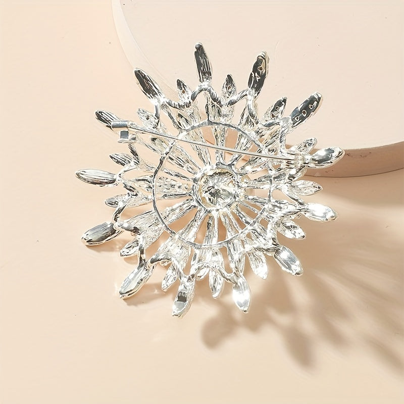 Spilla a doppio strato di lusso con perle di imitazione e strass, accessorio di moda per abbigliamento femminile, versatile per l'uso quotidiano, compatibile con tutte le stagioni.