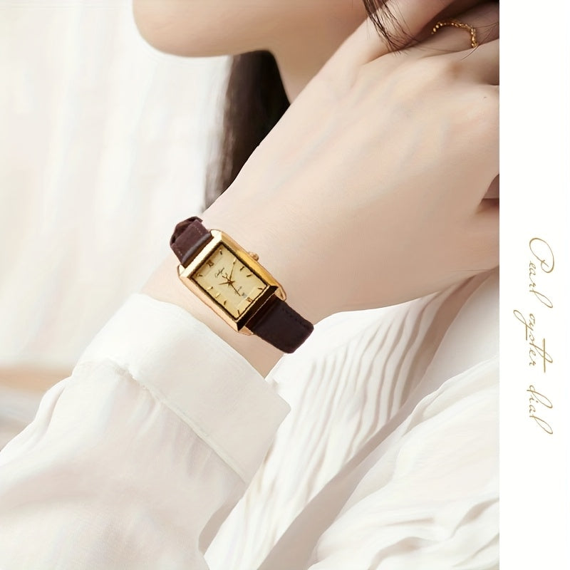 Orologio Elegante da Donna - Cassa Dorata con Cinturino Marrone, Movimento al Quarzo con Data, Orologio di Lusso per Tutti i Giorni e Occasioni Formali - Regalo Ideale per Compleanno/Anniversario, Design Sofisticato