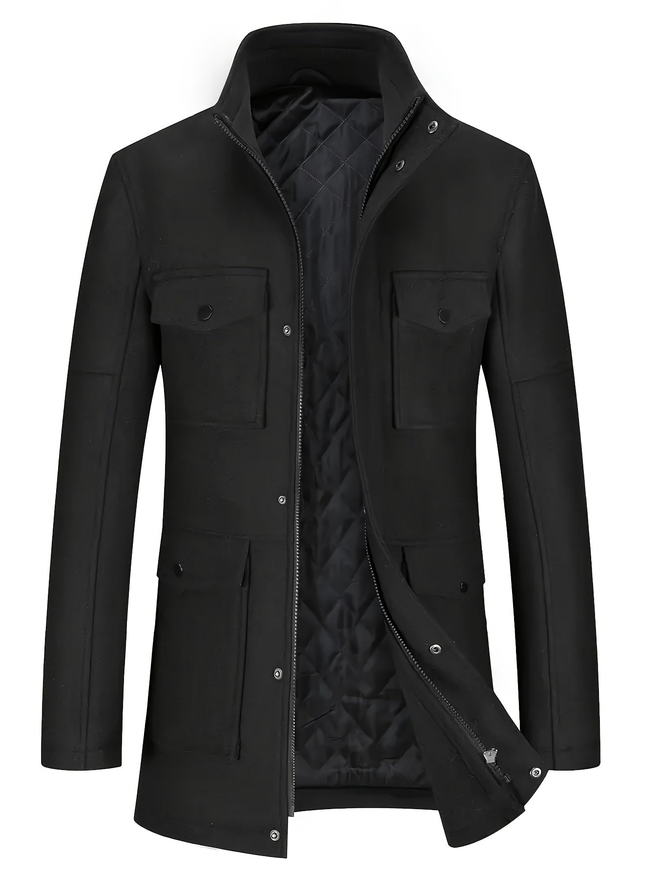 Nuovo Cappotto in Tweed Uomo Autunno/Inverno, Doppiopetto Lana Elegante per Business, Capospalla Invernale, Giacca da Cerimonia Sartoriale a Due Bottoni, Materiale Resistente, Lavabile a Mano, Gilet Stratificato, Paletot Allungato, Per Occasioni Formali e