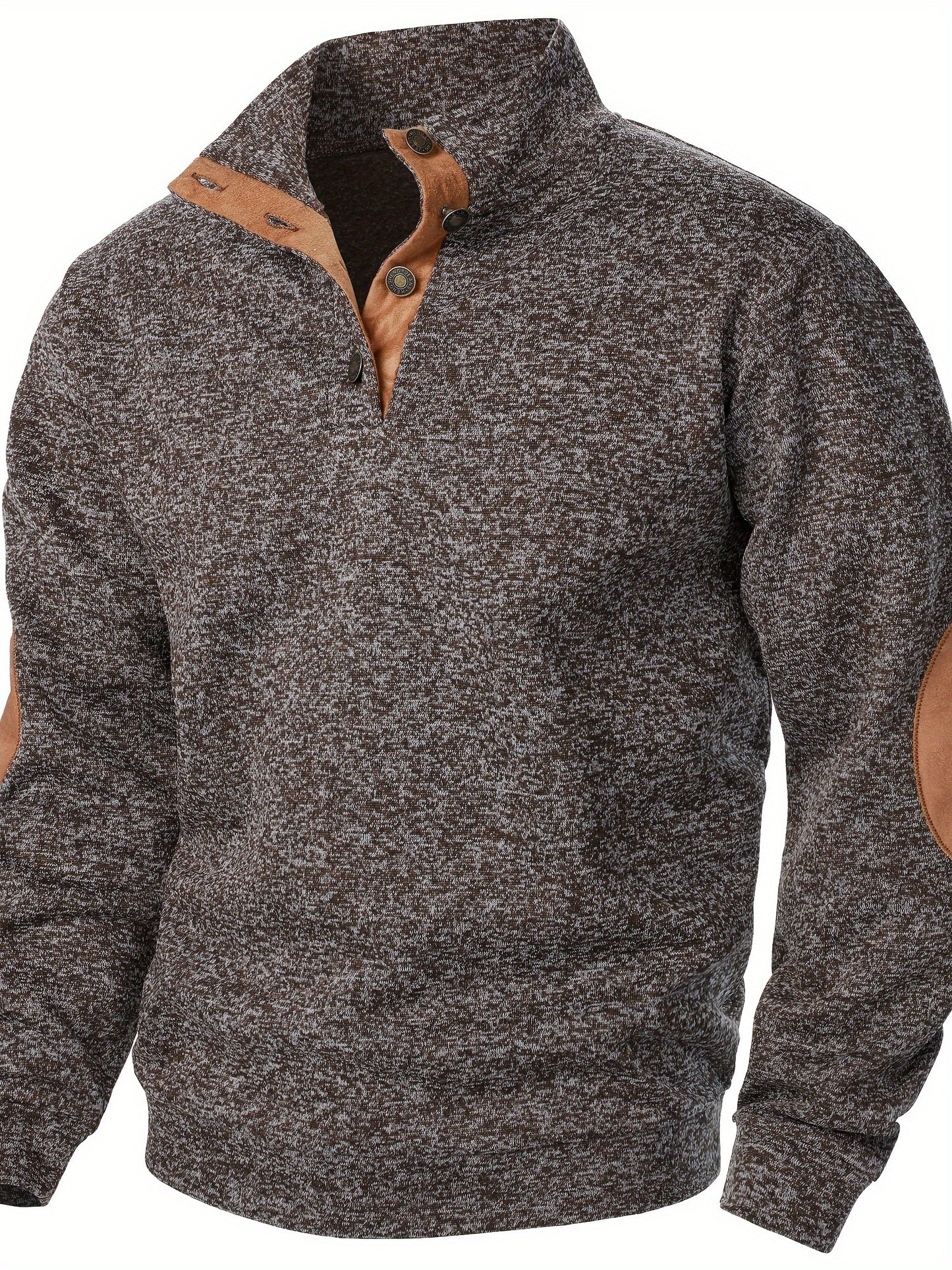 Maglione Uomo con Collo Alto e Maniche Lunghe - Felpa Casual Autunno Inverno Calda con Bottoni, Taglio Regolare per Abbigliamento Casual