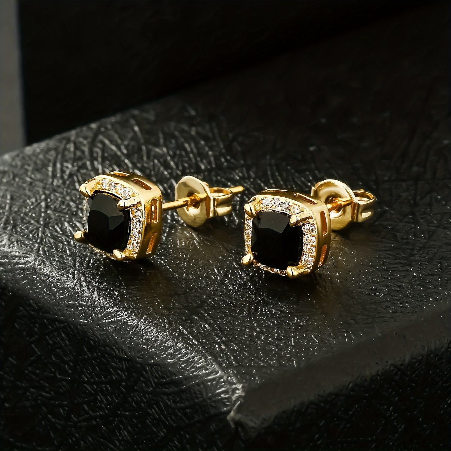 1 Paio di Orecchini a Spilla Quadra Eleganti ICEDCHICS, Zirconia Sintetica, Staffa in Acciaio Inossidabile, Base in Rame, Non Magnetici, Gioielli alla Moda per Uomini e Donne