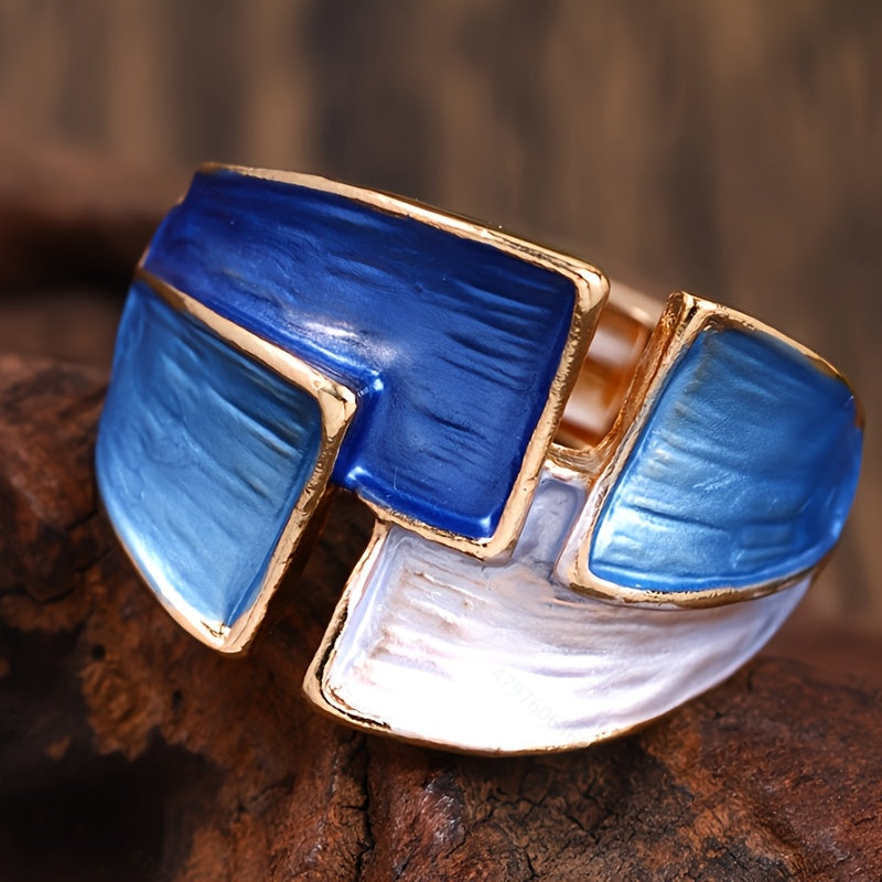 1 Anello in Lega di Zinco Smaltato Vintage, Gioielli Eleganti da Donna per Banchetto Francese
