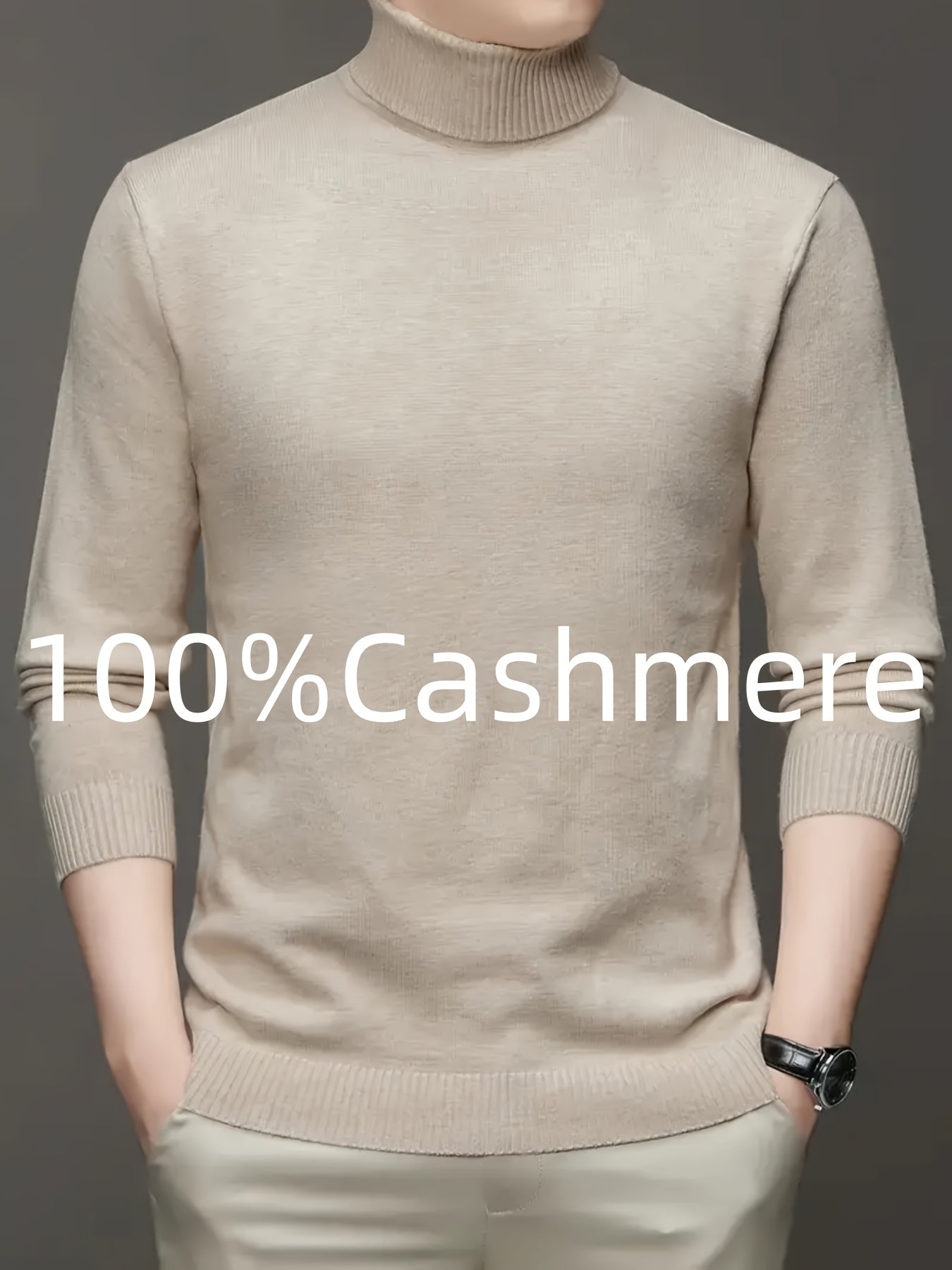 Maglione da Uomo 100% Lana - Morbido e Caldo, Collo Alto Elasticizzato, Lavabile in Lavatrice, Tinta Unita per Look Casual & Business, Maglione a Girocollo Comodo, Tessuto ad Alta Elasticità, Abbigliamento da Ufficio, Design Classico, Costruzione Durevole