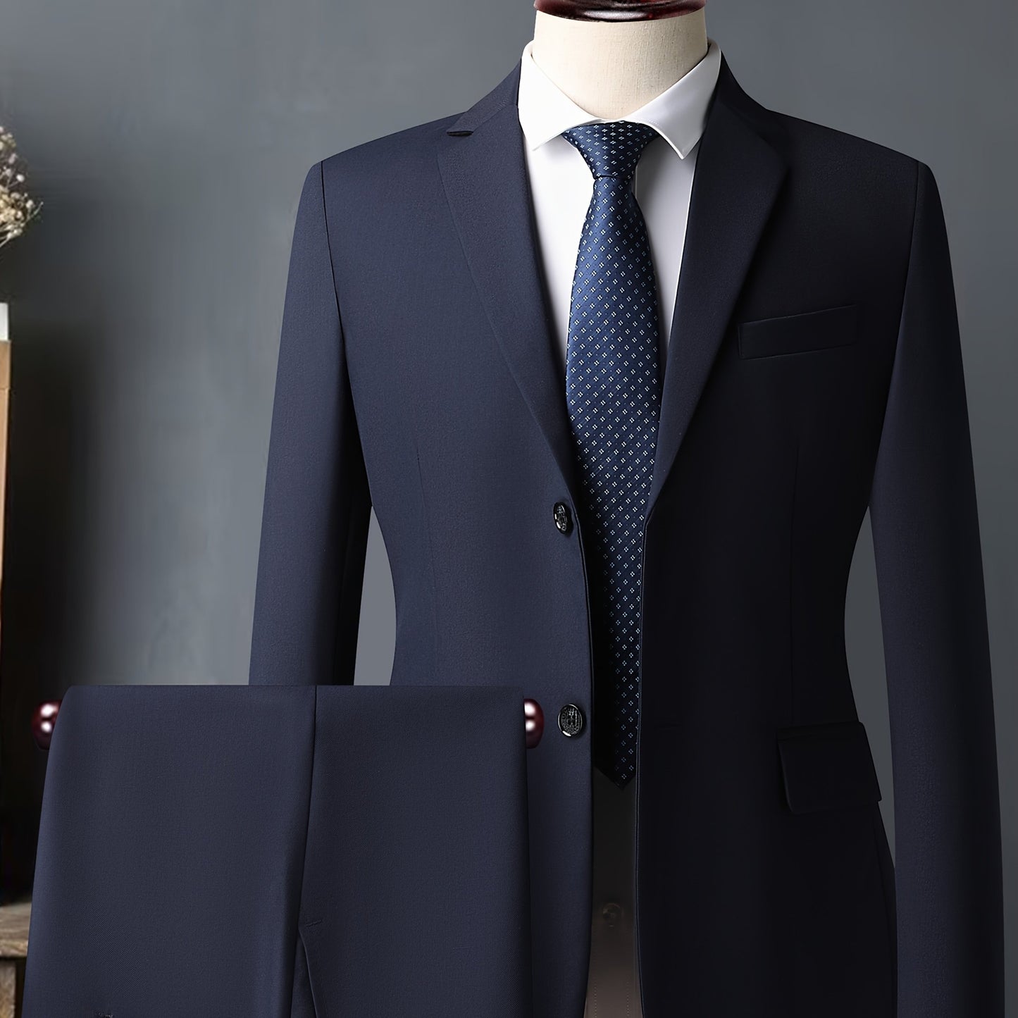 Abito da uomo bianco di alta gamma - Resistente alle rughe, adatto per ufficio e feste, taglio sottile con design doppiopetto, maniche lunghe, tessuto viscosa, perfetto per eventi formali, abbigliamento formale|Abito sottile|Tessuto viscosa