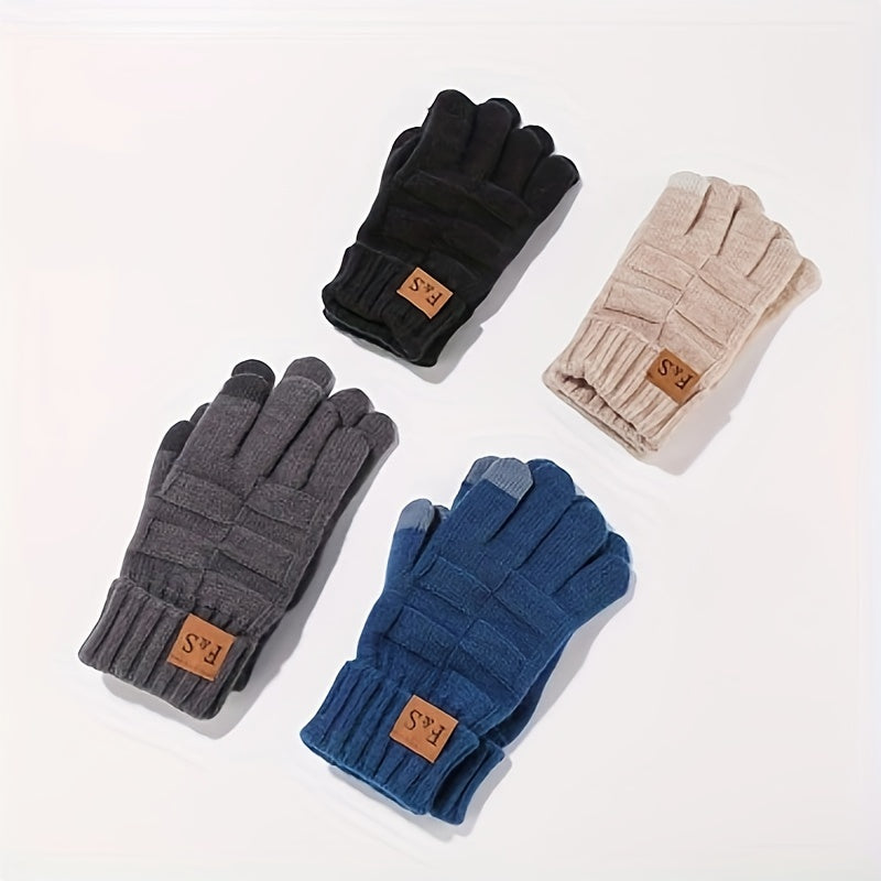 Set invernale in maglia acrilica da 3 pezzi per uomo, tema supereroe, leggero cappello a visiera con pizzo, guanti elastici, calzamaglia con chiusura a scatto, lavabile a mano - Accessori versatili per il giorno della neve