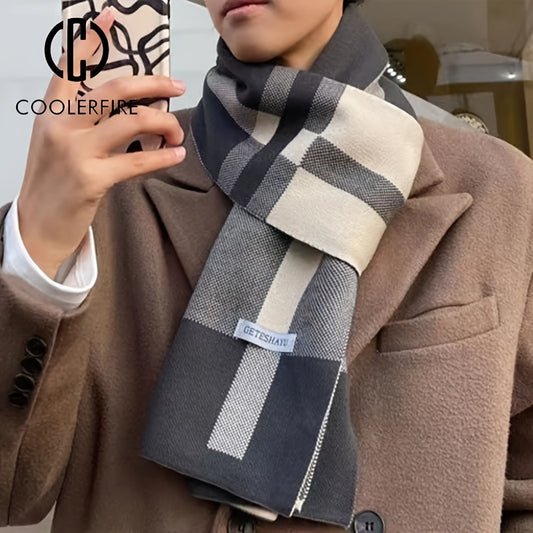 Sciarpa Vintage a Quadri per Uomo - Calda e Versatile Stoffa per il Collo in Inverno, Stile Coreano Casual, Lavabile in Lavatrice, Perfetta per la Festa di San Patrizio, la Festa degli Innamorati e Altro Ancora