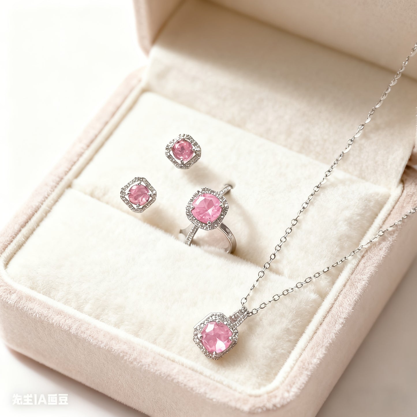 3pezzo Set di gioielli in argento placcato 925 con moissanite elegante per donne - Stile minimalista lussuoso con anello aperto, orecchini a clip, collana, perfetto per l'uso quotidiano e come regalo