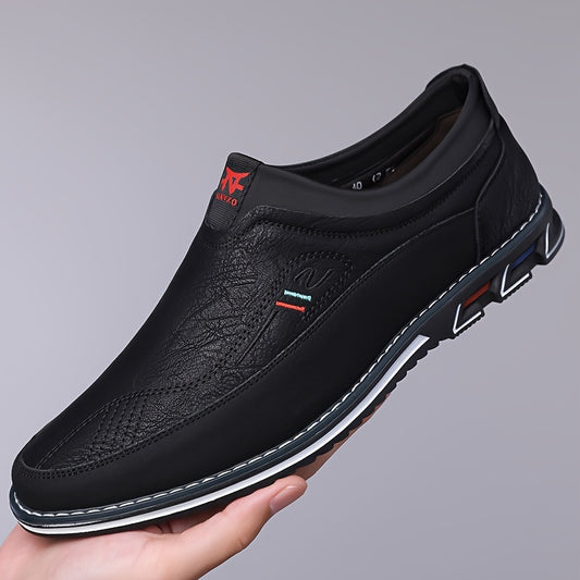 Scarpe da uomo con mocassini a blocchi di colore, comode scarpe da passeggio con suola in gomma antiscivolo e resistenti per le attività all'aperto da uomo