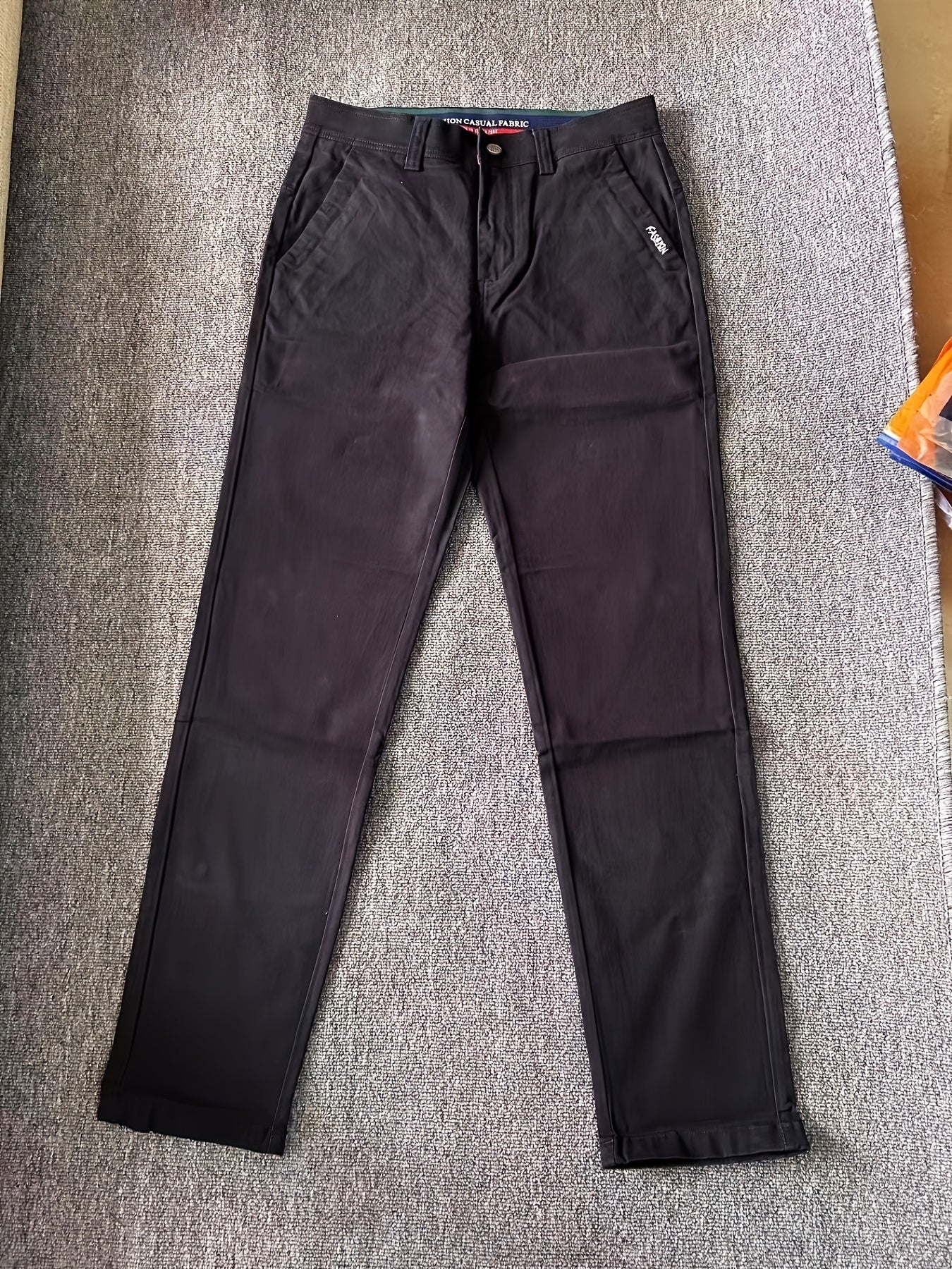 Pantaloni Eleganti da Uomo Bedford in Tessuto Elasticizzato Khaki per Look Business Casual e Viaggi, Primavera/Autunno