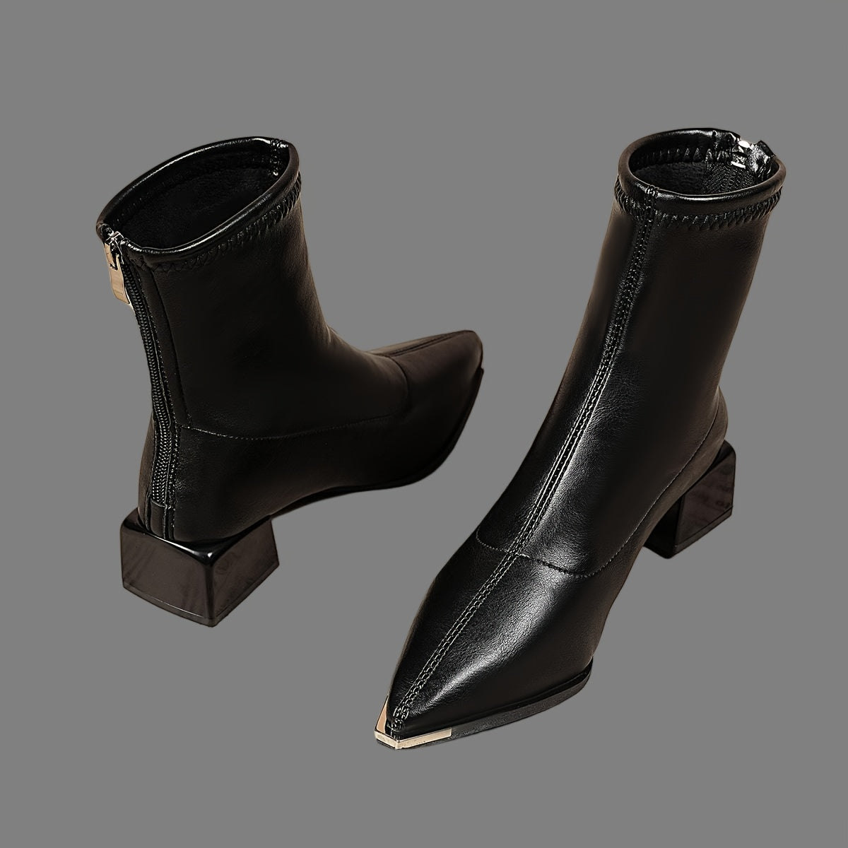 Women'S Neon Party Boots - Chunky Block Heel, Pointed Toe, Zipper Closure, Synthetic Cover - Sexy Nightclub, Party, Everyday Boots - Non-Slip Rubber Sole - Easy-Clean Women'S Footwear for Formal & Casual Outfits, Party Footwear, Sleek Boot Design, Durable
