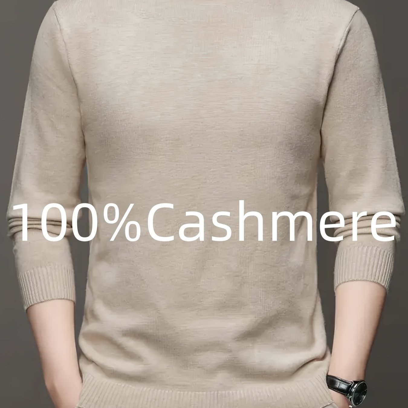 Maglione da Uomo 100% Lana - Morbido e Caldo, Collo Alto Elasticizzato, Lavabile in Lavatrice, Tinta Unita per Look Casual & Business, Maglione a Girocollo Comodo, Tessuto ad Alta Elasticità, Abbigliamento da Ufficio, Design Classico, Costruzione Durevole