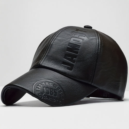 1 pz. Berretto da baseball in pelle PU da uomo regolabile traspirante cappello casual cappello da sole regalo di Natale