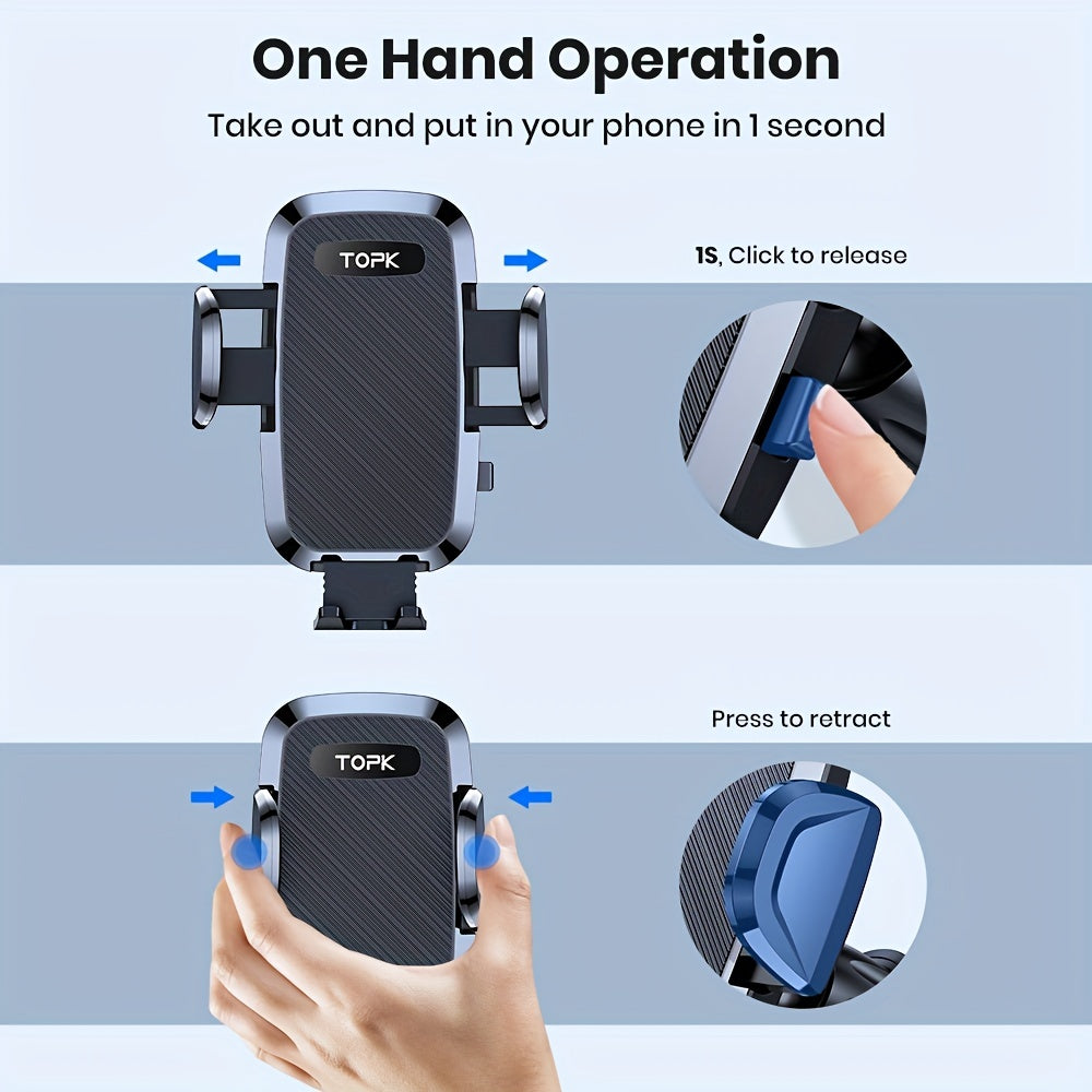 Supporto per Telefono da Auto, Supporto Manuale Migliorato, Porta Cellulare per Cruscotto dell'Auto, Compatibile con iPhone e Android