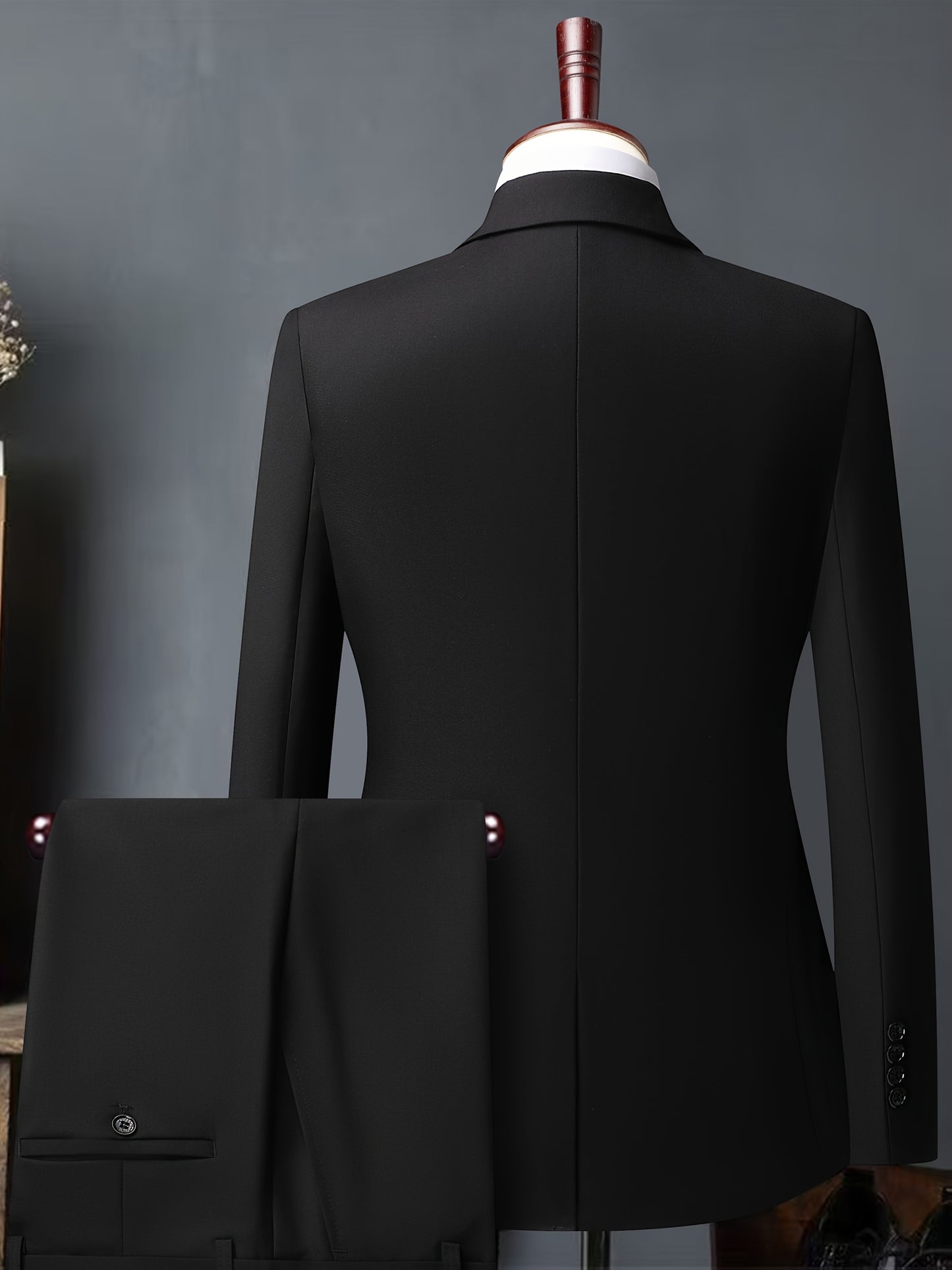 Abito da uomo bianco di alta gamma - Resistente alle rughe, adatto per ufficio e feste, taglio sottile con design doppiopetto, maniche lunghe, tessuto viscosa, perfetto per eventi formali, abbigliamento formale|Abito sottile|Tessuto viscosa