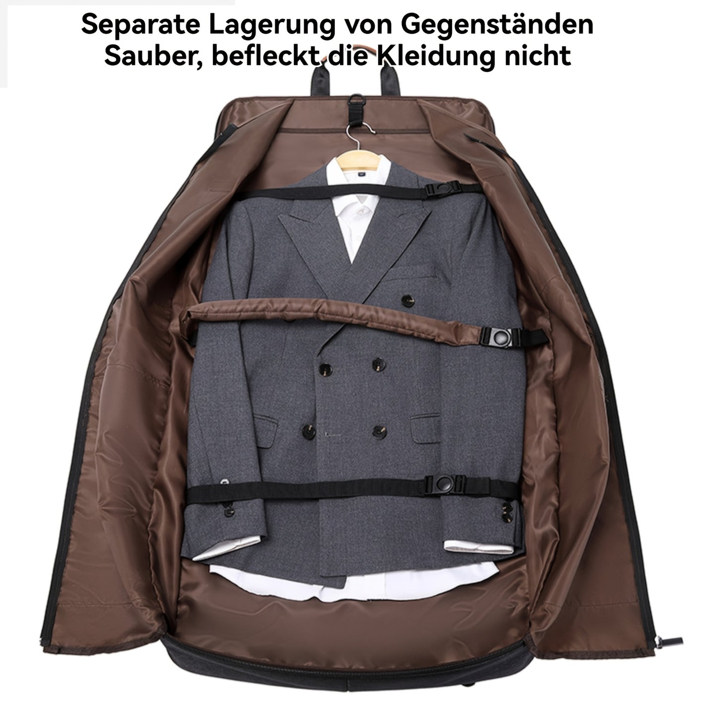 Valigia Grande & Custodia per Abiti - Bagaglio da Viaggio Business con Scomparto per Laptop, Tessuto Oxford Resistente, Valigetta Spaziosa con Maniglia o Tracolla per Professionisti (50x54x8cm, Nero) - Ideale per Viaggi Aerei ed Eventi Formali