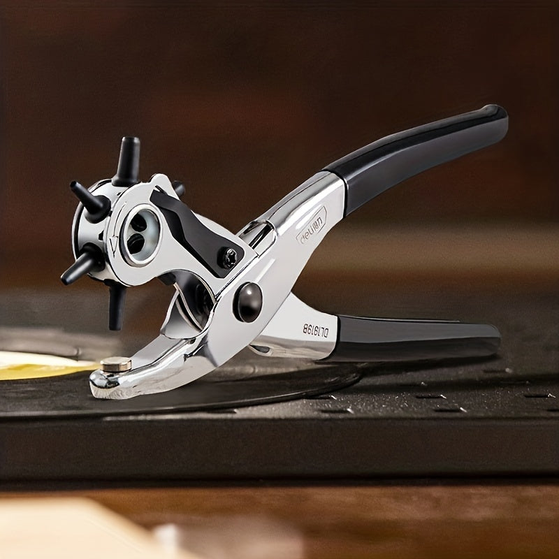 Strumento di Foratura Rotativo JRF per Pelle Sintetica ad Alta Resistenza - Dimensioni Versatili da 2mm a 4.5mm per Cinture, Cinturini di Orologi & Borse - Punzone in Acciaio Inossidabile Durevole per Creazione e Riparazione