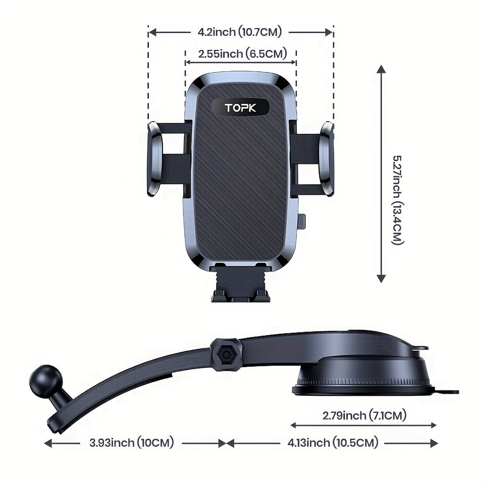 Supporto per Telefono da Auto, Supporto Manuale Migliorato, Porta Cellulare per Cruscotto dell'Auto, Compatibile con iPhone e Android
