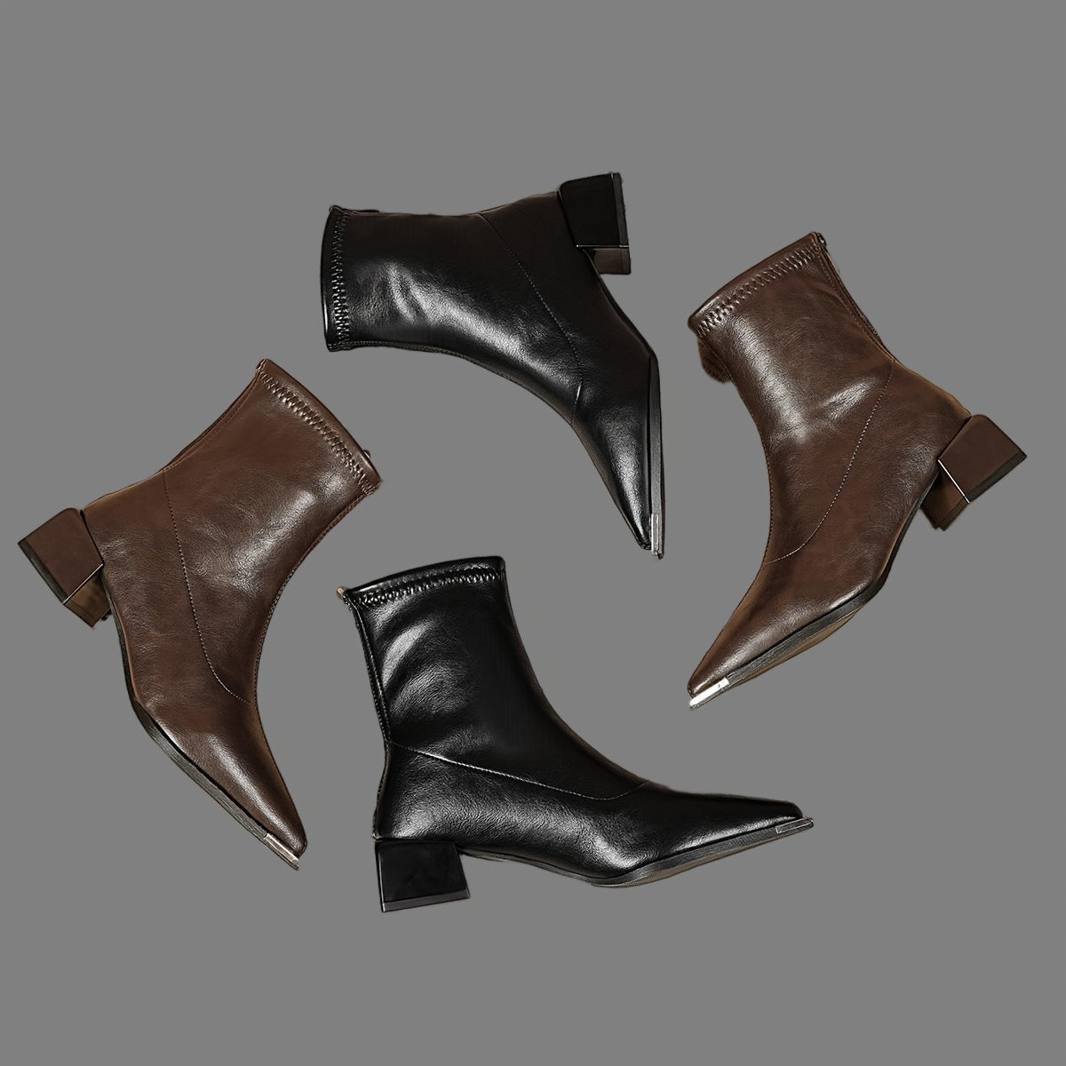 Women'S Neon Party Boots - Chunky Block Heel, Pointed Toe, Zipper Closure, Synthetic Cover - Sexy Nightclub, Party, Everyday Boots - Non-Slip Rubber Sole - Easy-Clean Women'S Footwear for Formal & Casual Outfits, Party Footwear, Sleek Boot Design, Durable
