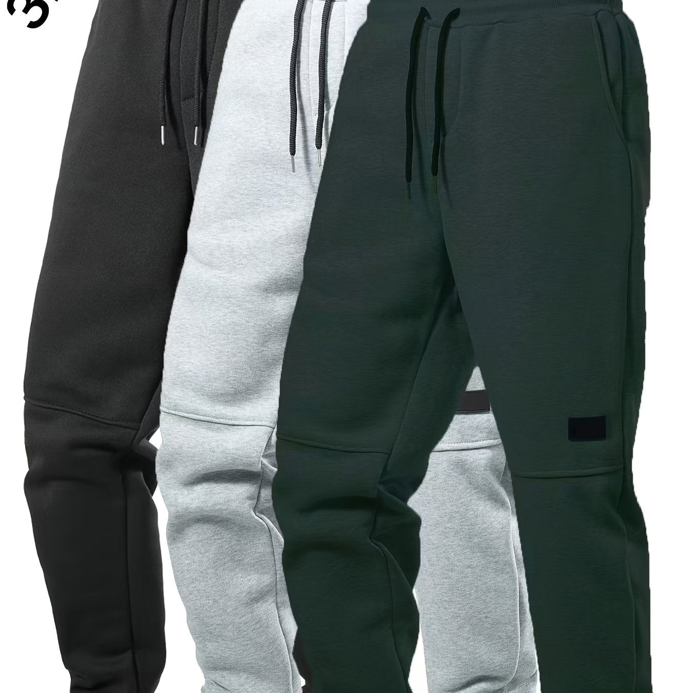 3pezzo Pantaloni da Jogging da Uomo con Elastico in Vita e Coulisse - Pantaloni da Jogging Casuali a Tinta Unita, Vestibilità Regolare, Lunghezza alla Caviglia, Comodi per Autunno/Inverno, Pantaloni da Jogging, Pantaloni da Jogging, Pantaloni da Jogging p