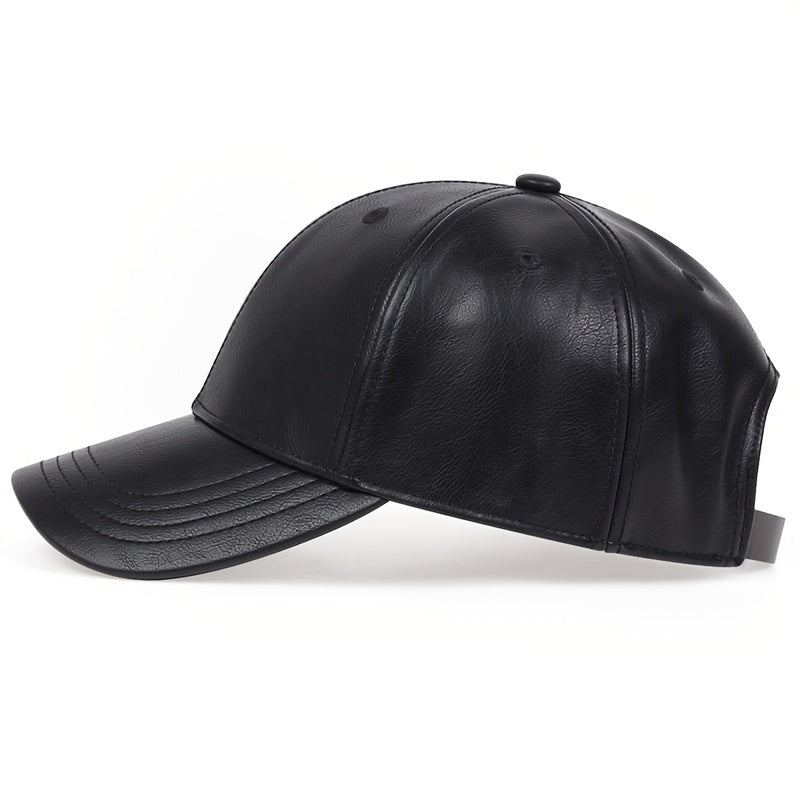 1pz Cappello da baseball in pelle PU da uomo, scelta ideale per i regali