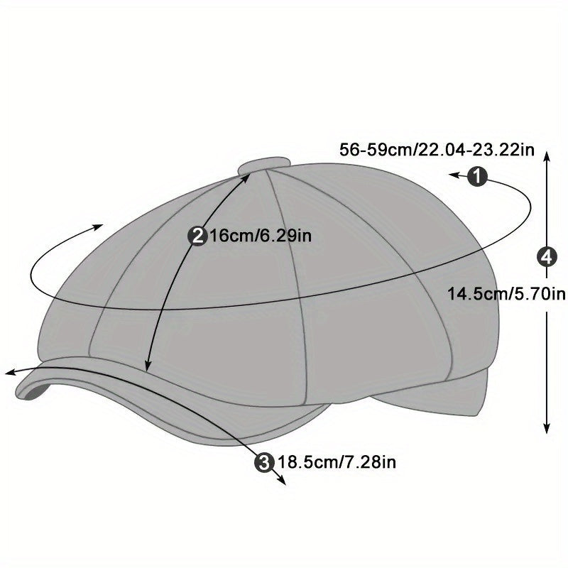 2-Pack: 1 Cappello più 1 Collana, Cappello Newsboy per Uomo, Cappello Tweed Gatsby, Cappello Ivy Cabbie, Cappello da Golf con Cima Piana per Padre, Donna, Unisex