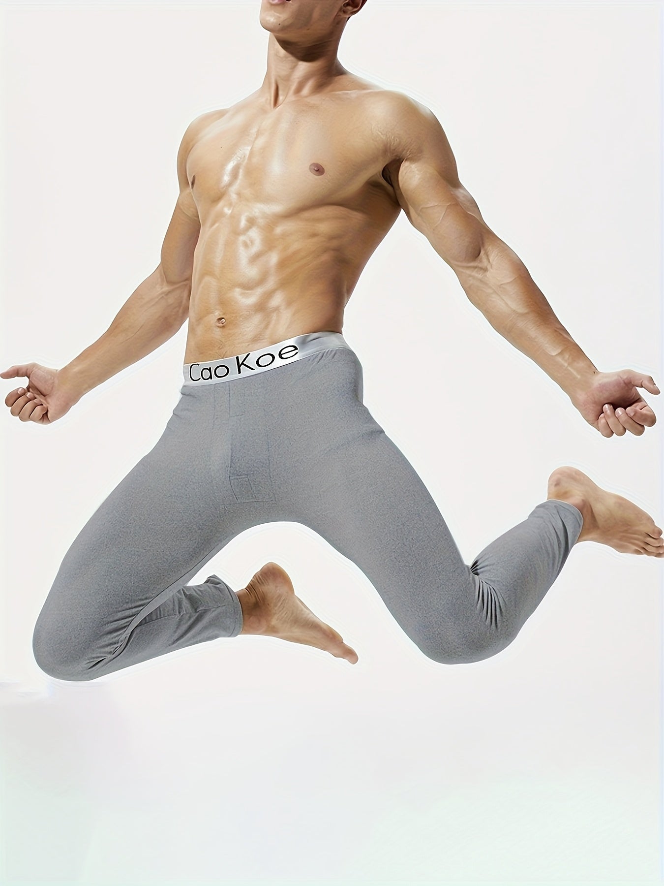 2pezzo Leggings Termici Slim-Fit da Uomo - Pantaloni Caldi Foderati in Pile per Autunno e Inverno, Tessuto Elasticizzato Comodo, Nero Solido, Perfetti per Abbigliamento Casual, Abbigliamento Invernale | Leggings Slim Fit | Vestibilità Comoda