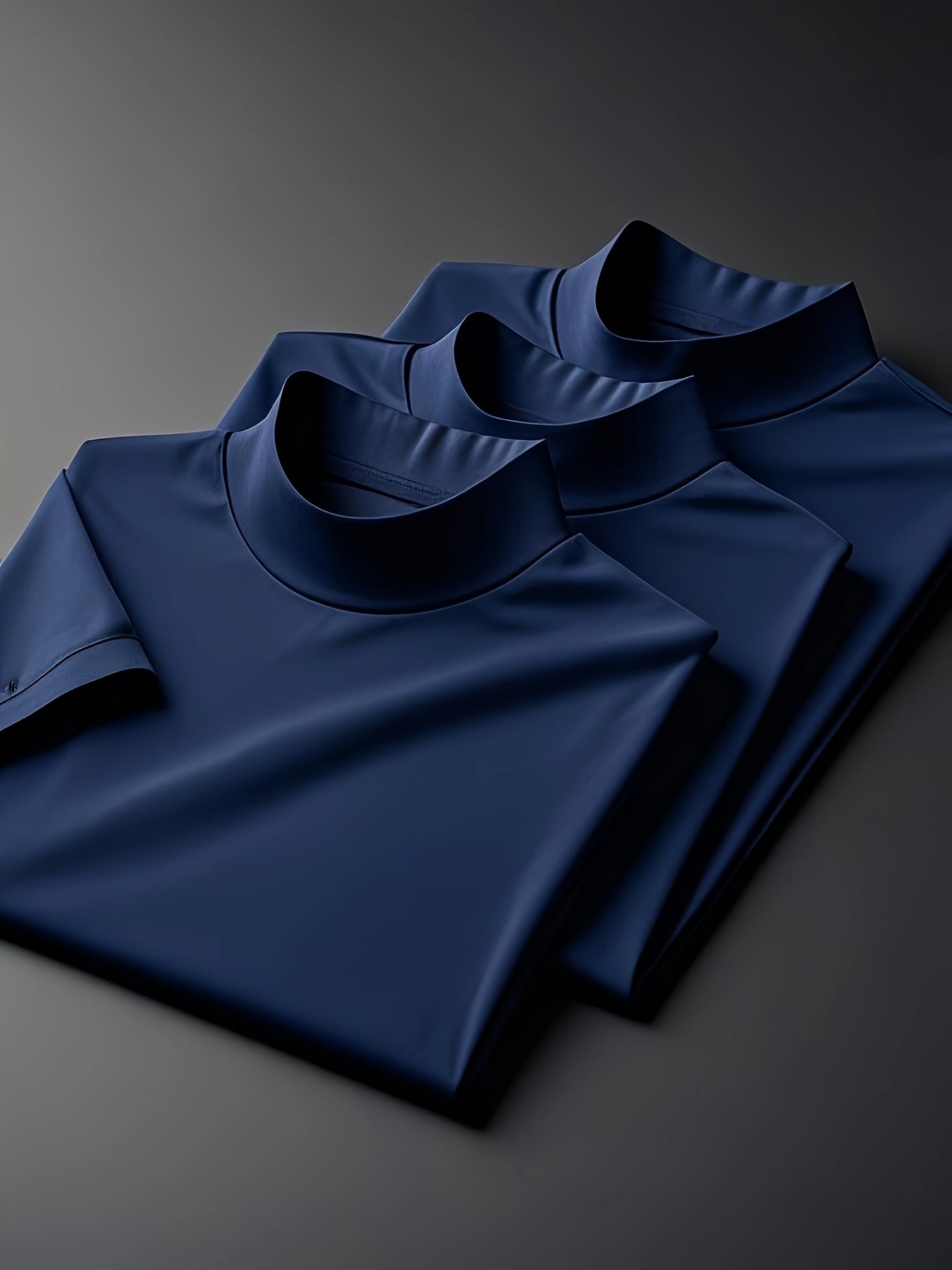 3pezzo Magliette Casual da Uomo a Manica Corta con Collo Alto - Tessuto Morbido, Leggero e Traspirante per la Primavera e l'Estate, Abbigliamento Casual|Stile Casual|Tessuto Elasticizzato