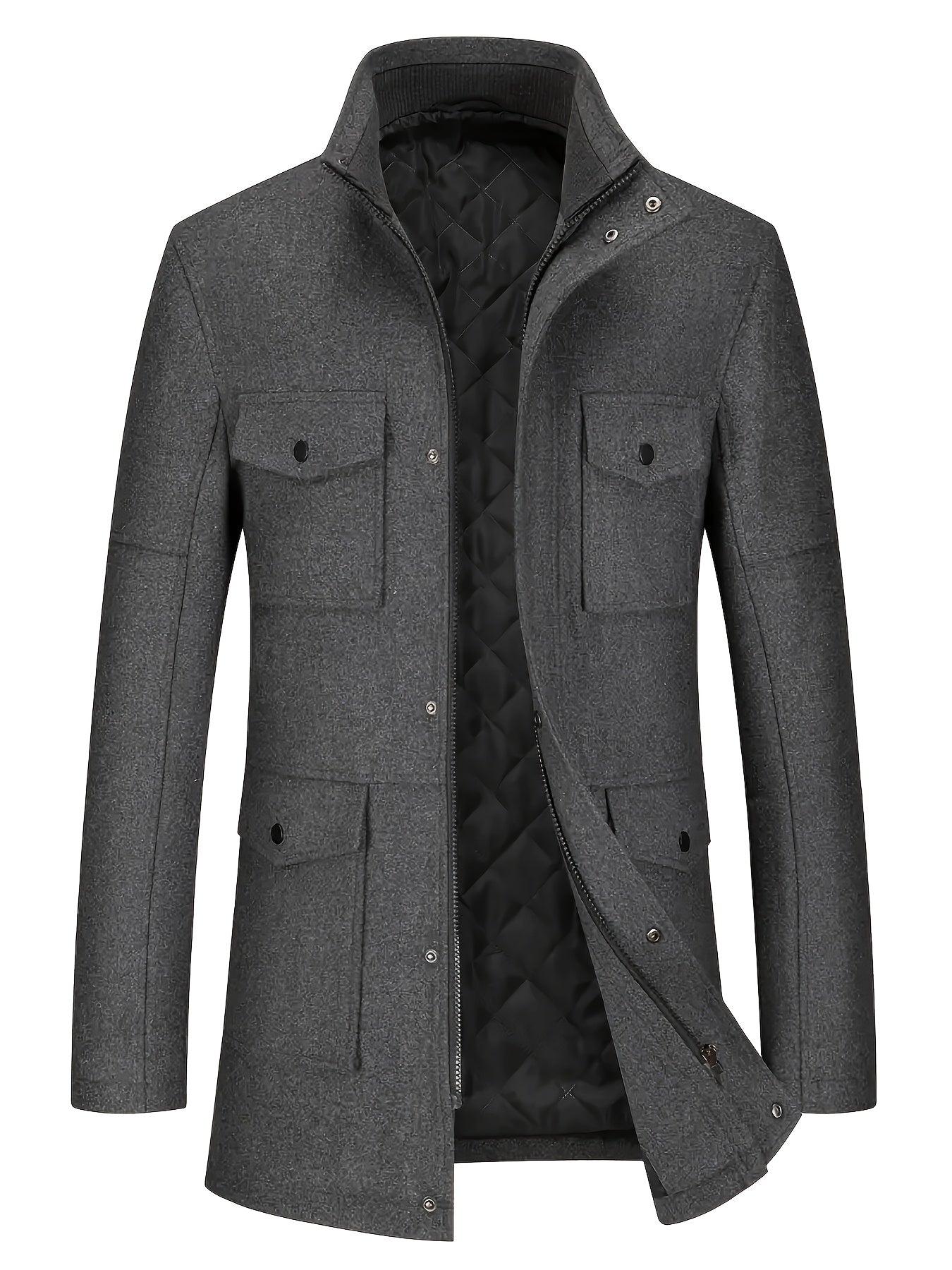 Nuovo Cappotto in Tweed Uomo Autunno/Inverno, Doppiopetto Lana Elegante per Business, Capospalla Invernale, Giacca da Cerimonia Sartoriale a Due Bottoni, Materiale Resistente, Lavabile a Mano, Gilet Stratificato, Paletot Allungato, Per Occasioni Formali e