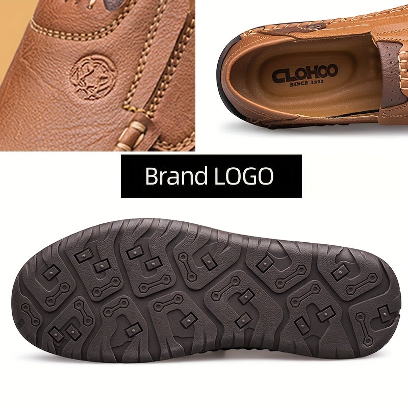 Scarpe fatte a mano per uomo CLOHOO, suola morbida, comode e traspiranti, suola in gomma, scarpe sportive casual resistenti, slip-on, scarpe da ufficio per tutti gli anni, moda giovane