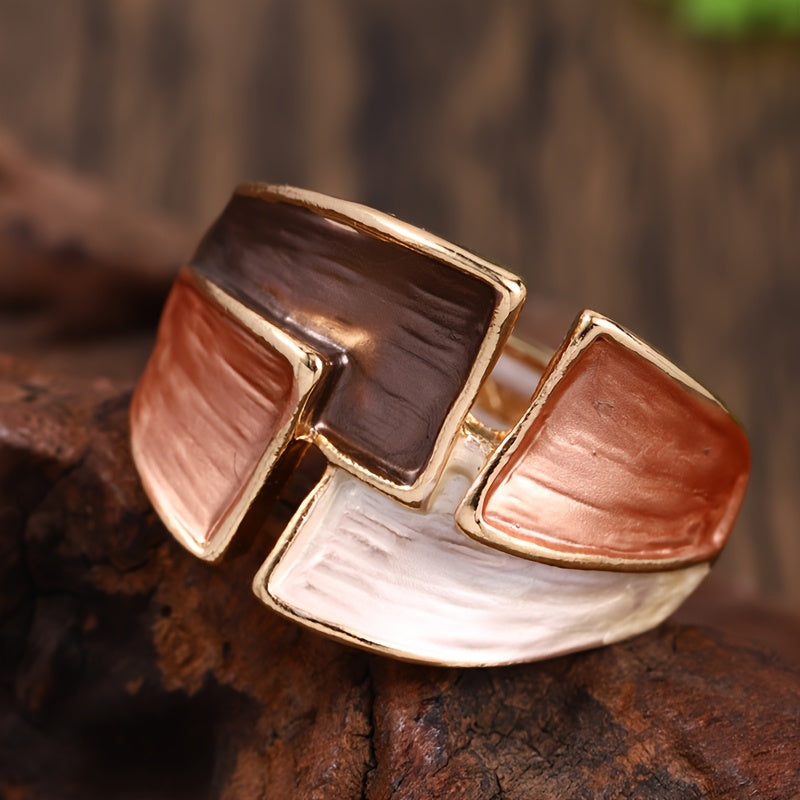 1 Anello in Lega di Zinco Smaltato Vintage, Gioielli Eleganti da Donna per Banchetto Francese