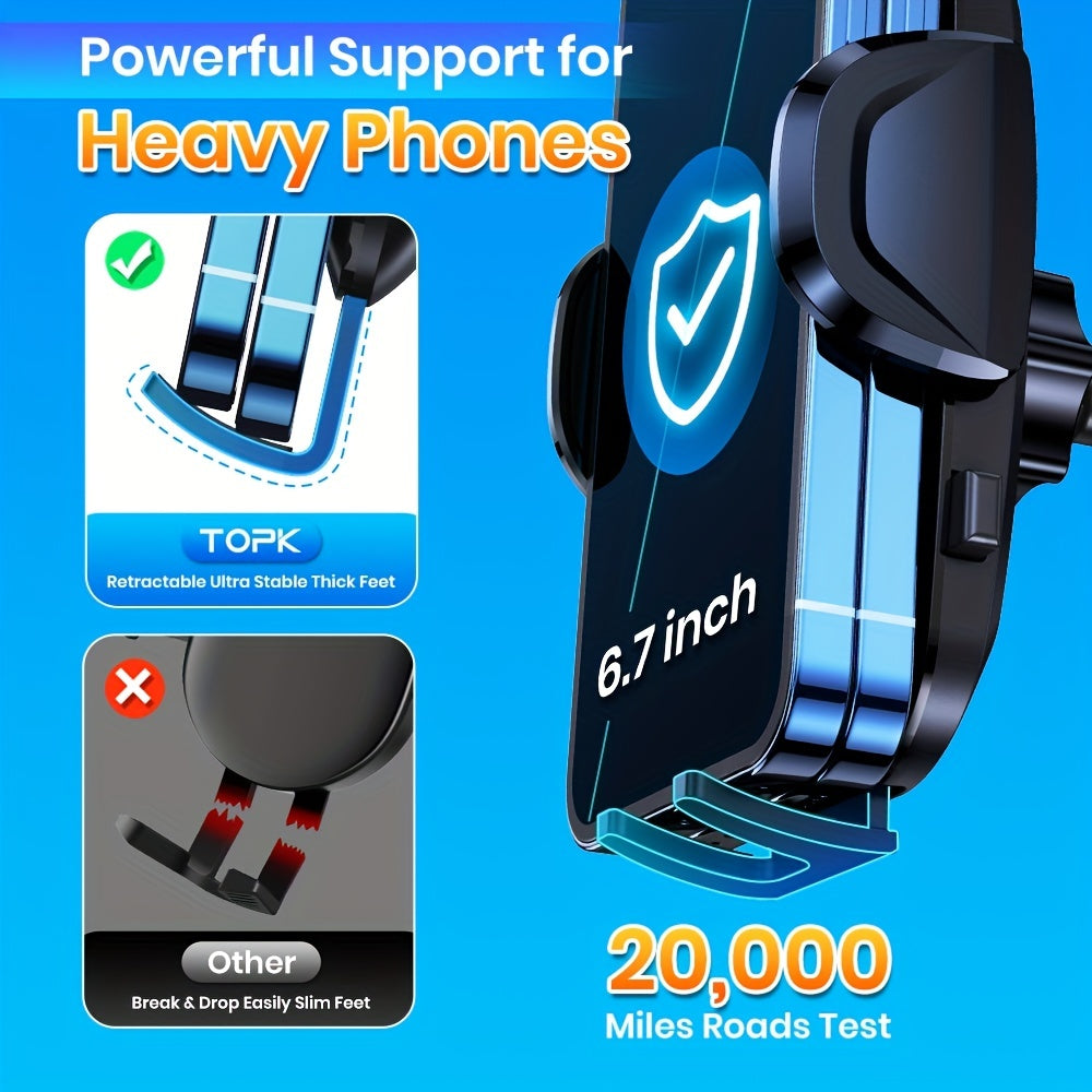 Supporto per Telefono da Auto, Supporto Manuale Migliorato, Porta Cellulare per Cruscotto dell'Auto, Compatibile con iPhone e Android