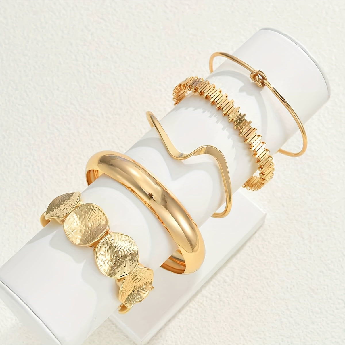 5 Pezzi Braccialetti Geometrici Irregolari con Nodo Onda, Versatili e Alla Moda per Donne - Ideali per Uso Quotidiano e Regali Festivi