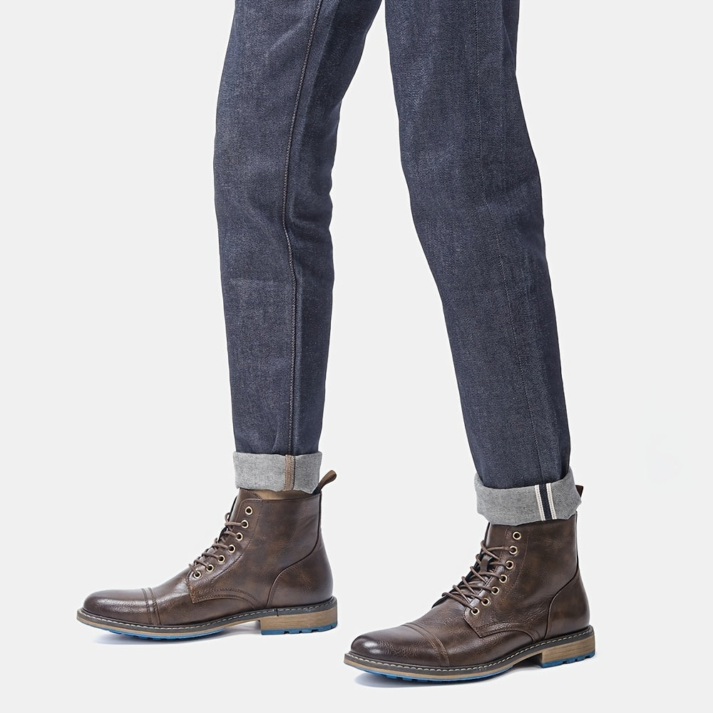 Stivaletti Oxford da uomo Stivaletti con punta a punta Scarpe eleganti da esterno per matrimoni in ufficio