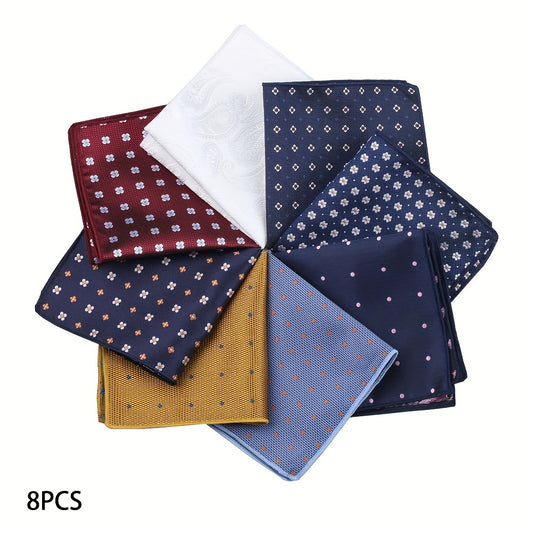 Set Casual di Fazzoletti da Taschino e Sciarpa da Uomo in 8 Colori, Decorazione di Moda per Gentiluomini