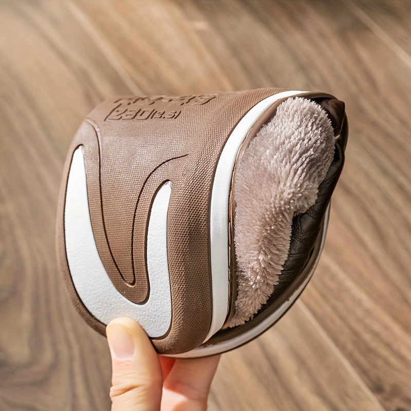 Pantofole da interni invernali da uomo CYFMYD - Caldo, imbottito, suola spessa, punta rotonda, suola esterna TPR antiscivolo, calzature per la casa confortevoli per il tempo freddo, pantofole da casa