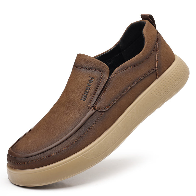1 Paio di Scarpe da Uomo Slip-On Moccasins - Scarpe Casual Leggere con Suola Morbida e Punta Rotonda, Colorazione Marrone e Beige, Perfette per Abbigliamento Casual e Attività All'Aperto, Regalo Ideale per Uomini, Calzature Comode per Tutti i Giorni, Desi