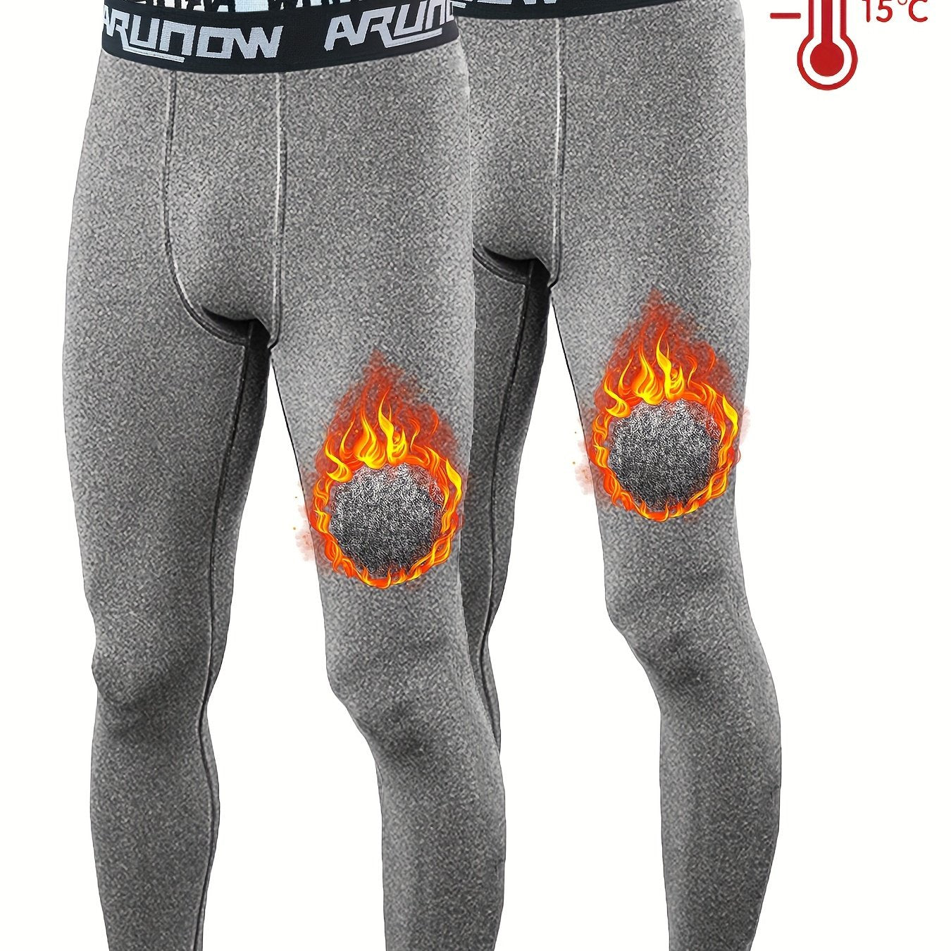 2 pezzi di leggings in pile per uomo, vita alta e elastica, pantaloni stretti, vestibilità slim per uomo, pantaloni lunghi caldi, pantaloni autunnali