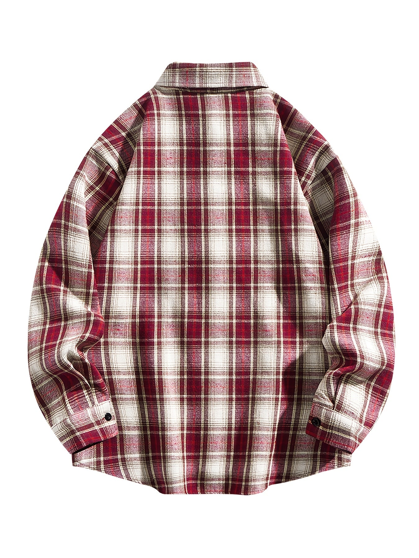 Set di 3 camicie a quadri da uomo - Camicie casual a vestibilità ampia con bottoni, colletto, maniche lunghe e tasche sul petto per abbigliamento primaverile/autunnale da esterno, capispalla versatili e alla moda, abbigliamento primaverile autunnale | Des