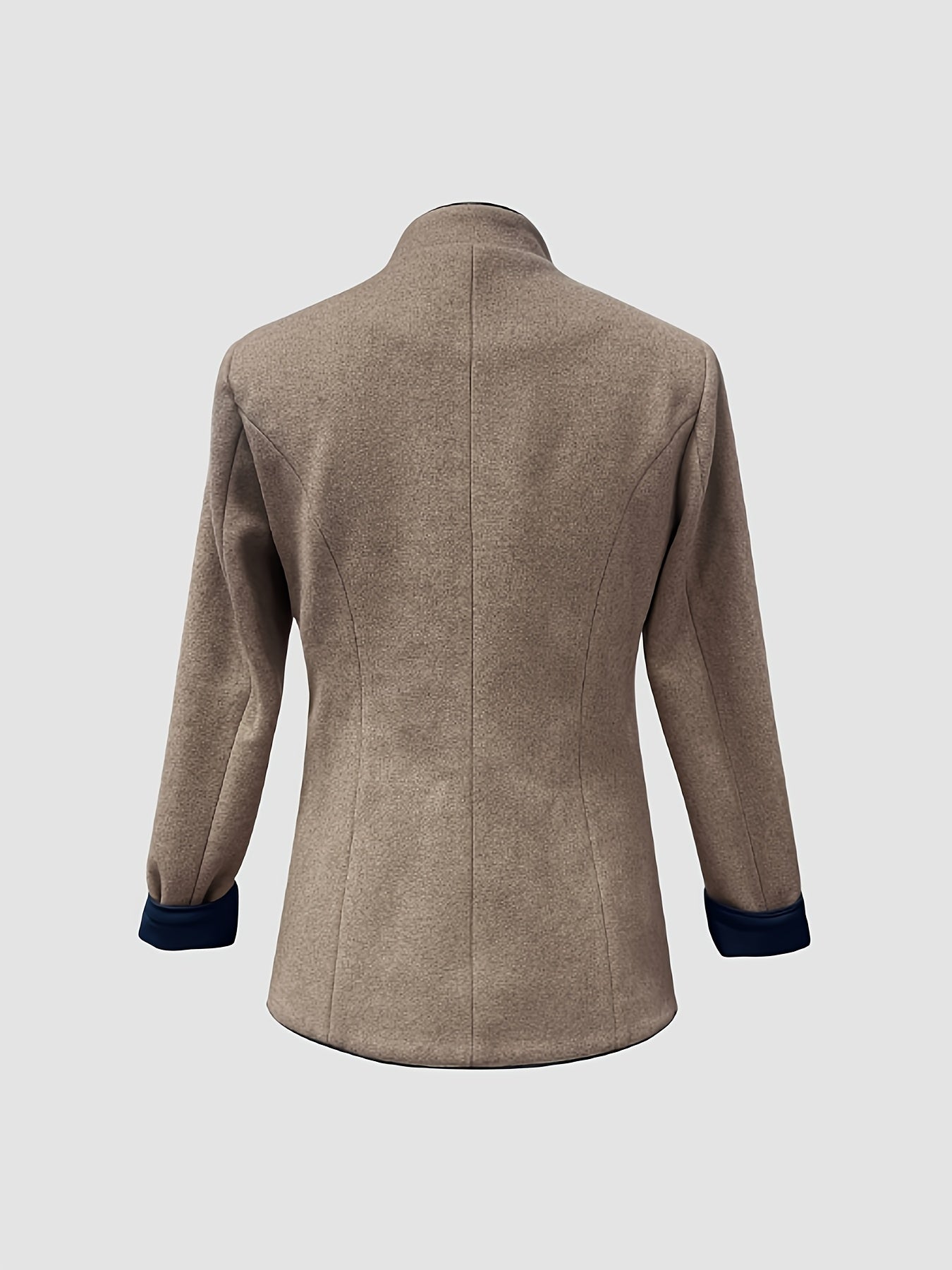 Women'S Vintage Blazer - Elegant Brown Button Front Jacket, Structured H-Silhouette, Long Sleeve Office & Party Coat for Fall/Winter, Formal Events & Everyday Chic Outfits, Ladies Blazer, Seasonal Fashion, Retro Style Jacket, Detailed Button Design