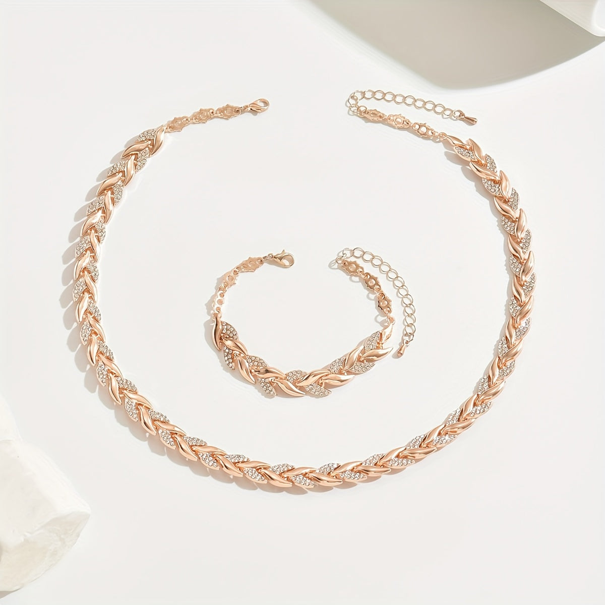 2 pezzi Collana + Bracciale Moda Donna Semplice Mermaid Splicing Collana Bracciale Adatto per l'uso quotidiano