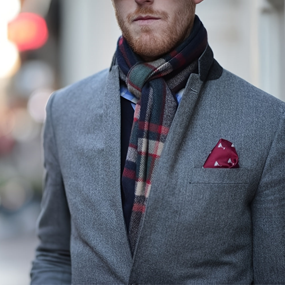 Set Casual di Fazzoletti da Taschino e Sciarpa da Uomo in 8 Colori, Decorazione di Moda per Gentiluomini