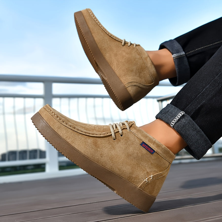 Stivali casual da uomo in pelle autentica con cuciture a mano, suola morbida e spessa, resistenti e antiscivolo, design classico retrò, ideali per lavoro e uso quotidiano