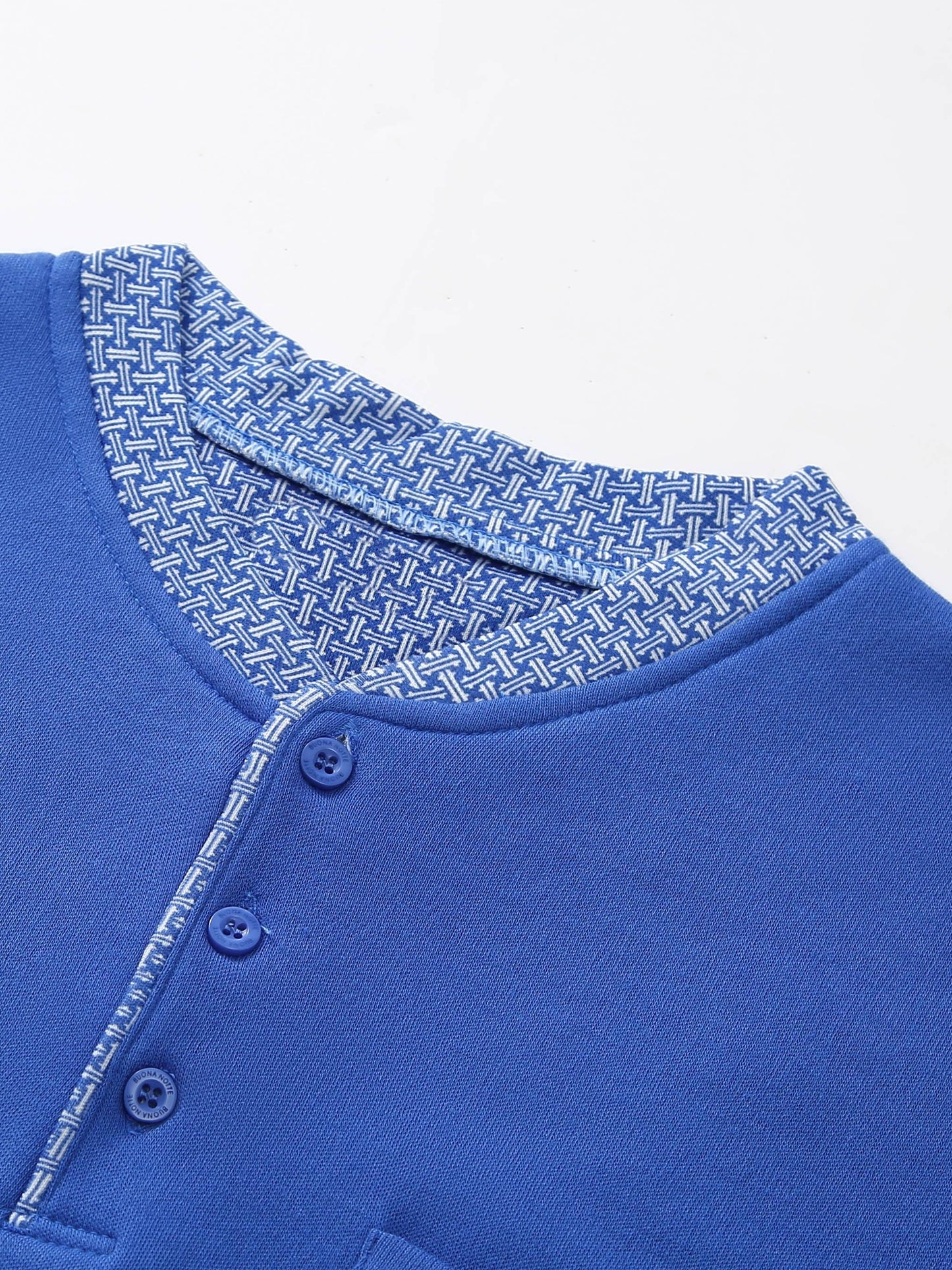 Pigiama invernale da uomo in pile, pigiama casual in poliestere lavorato a maglia, manica lunga, scollo Henley, motivo geometrico, vestibilità comoda, abbigliamento da notte per uso domestico