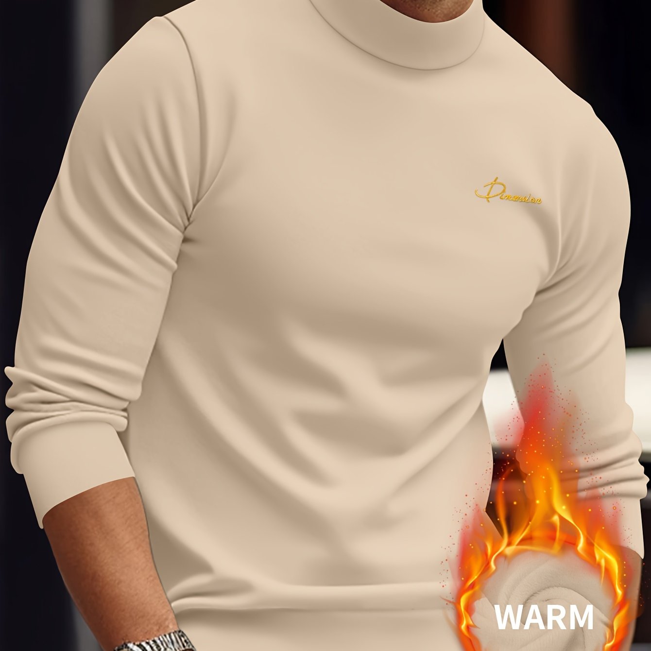 Z1012 Maglione Termico da Uomo a Maniche Lunghe con Scollo a Punta d'Arte - Maglia Invernale Calda e Resistente con Chiusura Frontale Intera con Zip, Collo Alto e Zip Integrale, Abbigliamento Lavabile in Lavatrice per Attività all'Aperto, Design con Zip F