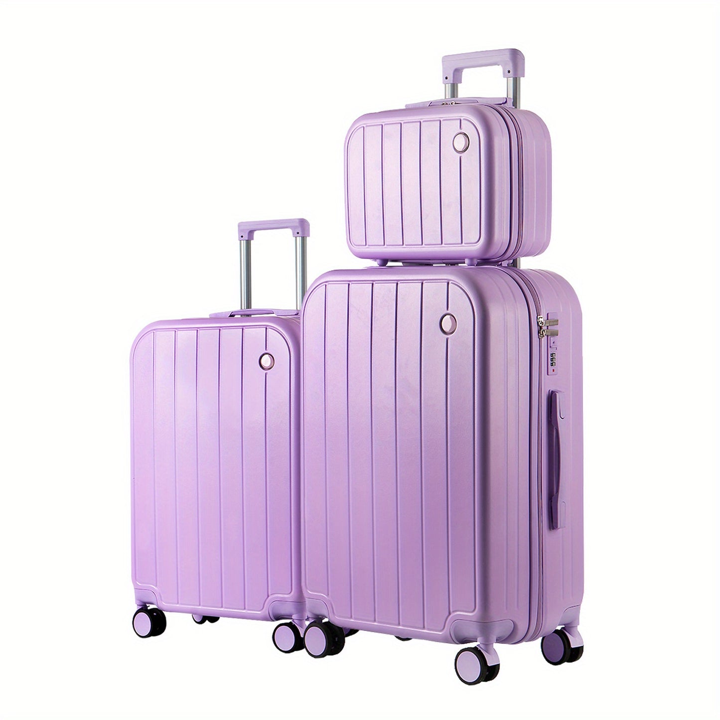 Valigia da Viaggio pz: Set di 3 Pezzi con Ruote Girevoli, Valigie Eleganti in Verde Pratico per Viaggi, Include Valigie Premium da 14/20/28 Pollici