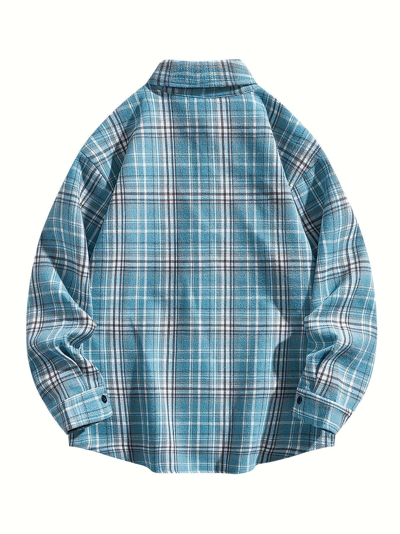 Set di 3 camicie a quadri da uomo - Camicie casual a vestibilità ampia con bottoni, colletto, maniche lunghe e tasche sul petto per abbigliamento primaverile/autunnale da esterno, capispalla versatili e alla moda, abbigliamento primaverile autunnale | Des