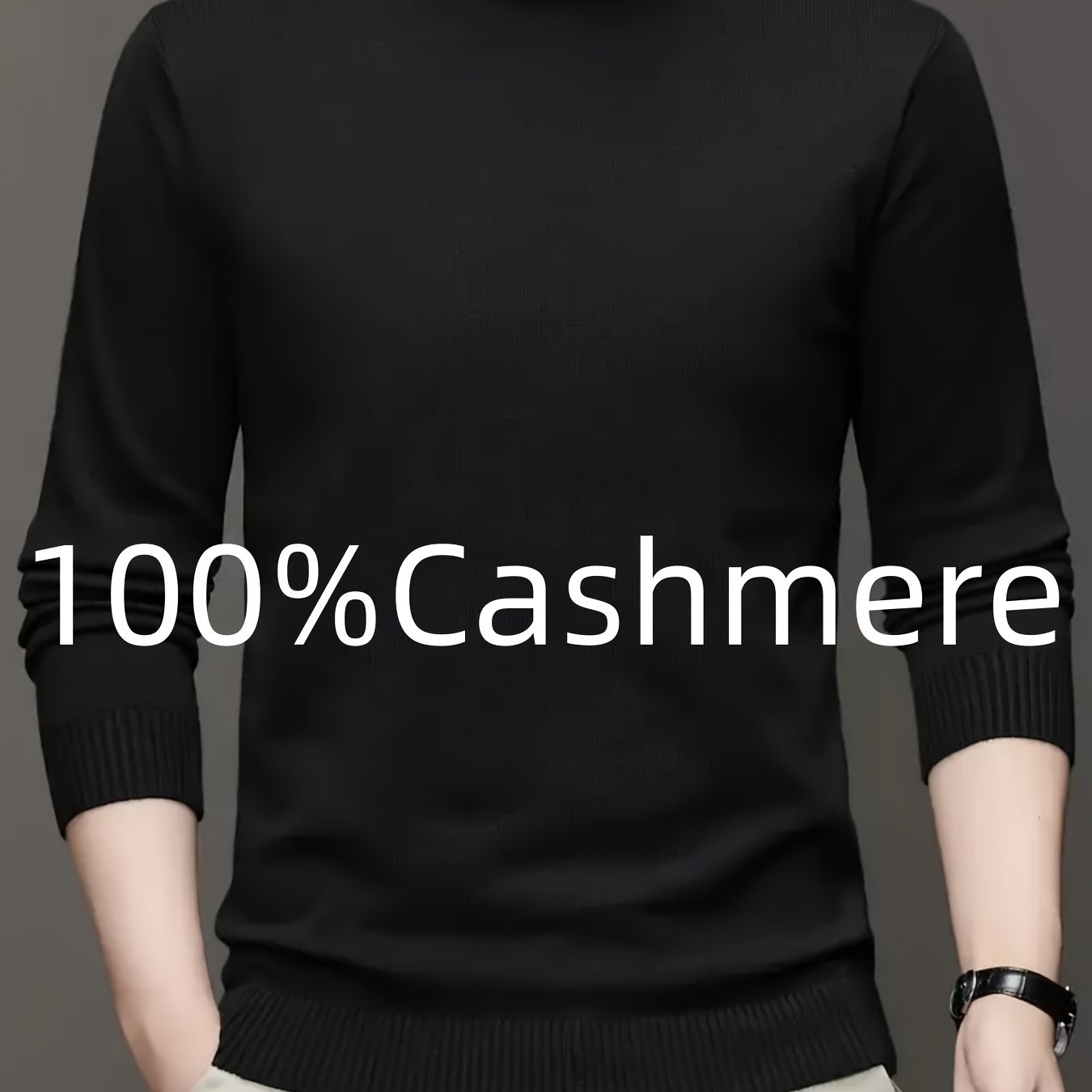 Maglione da Uomo 100% Lana - Morbido e Caldo, Collo Alto Elasticizzato, Lavabile in Lavatrice, Tinta Unita per Look Casual & Business, Maglione a Girocollo Comodo, Tessuto ad Alta Elasticità, Abbigliamento da Ufficio, Design Classico, Costruzione Durevole