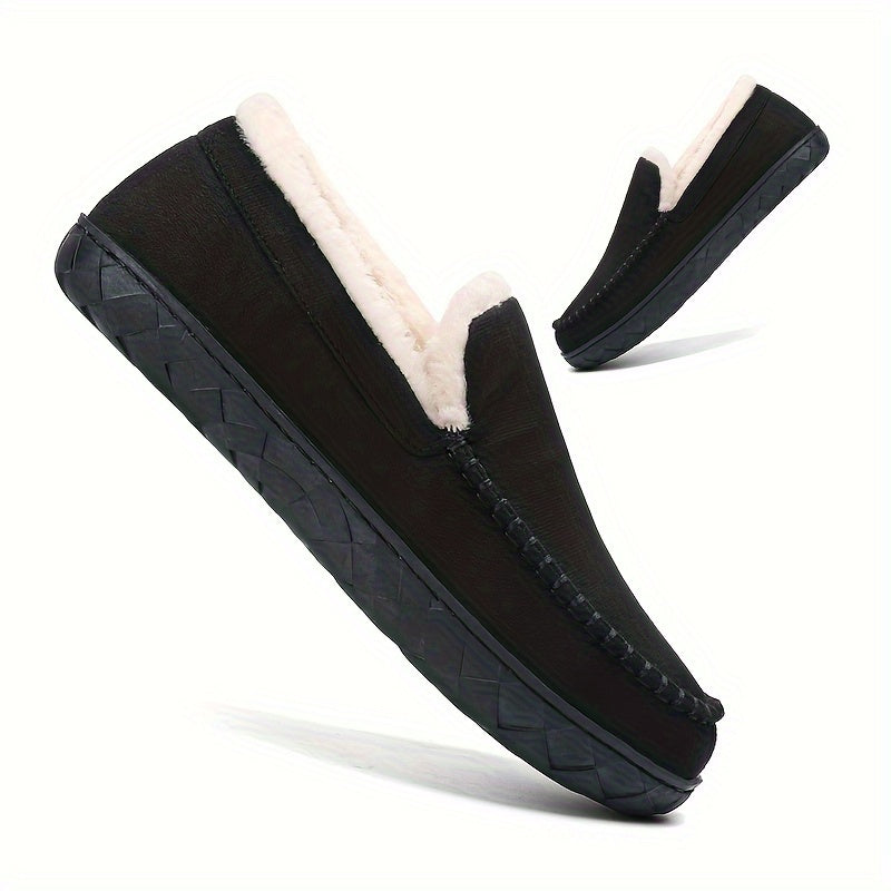 Pantofole da Uomo per Autunno e Inverno, Fodera Spessa, Antifreddo e Anti-gelo, Suola Antiscivolo, Facili da Infilarci