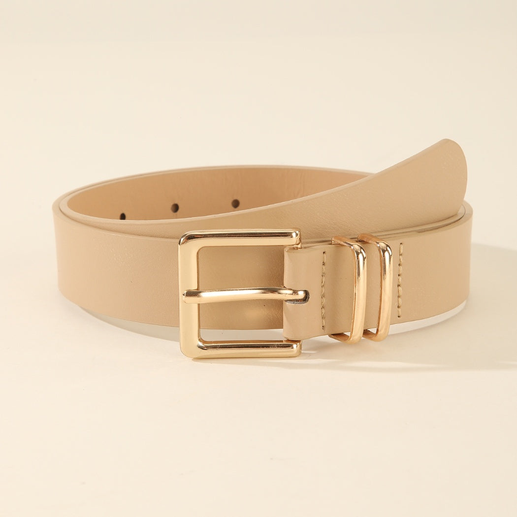 3 pezzi di cinture da donna con fibbie a quadrato dorato - Nero, Beige, Marrone - Accessori versatili per la vita per jeans, pantaloni, abiti - Stile casual e preppy - Regalo perfetto per lei, accessori versatili per la vita | Cintura elegante | Cinture d