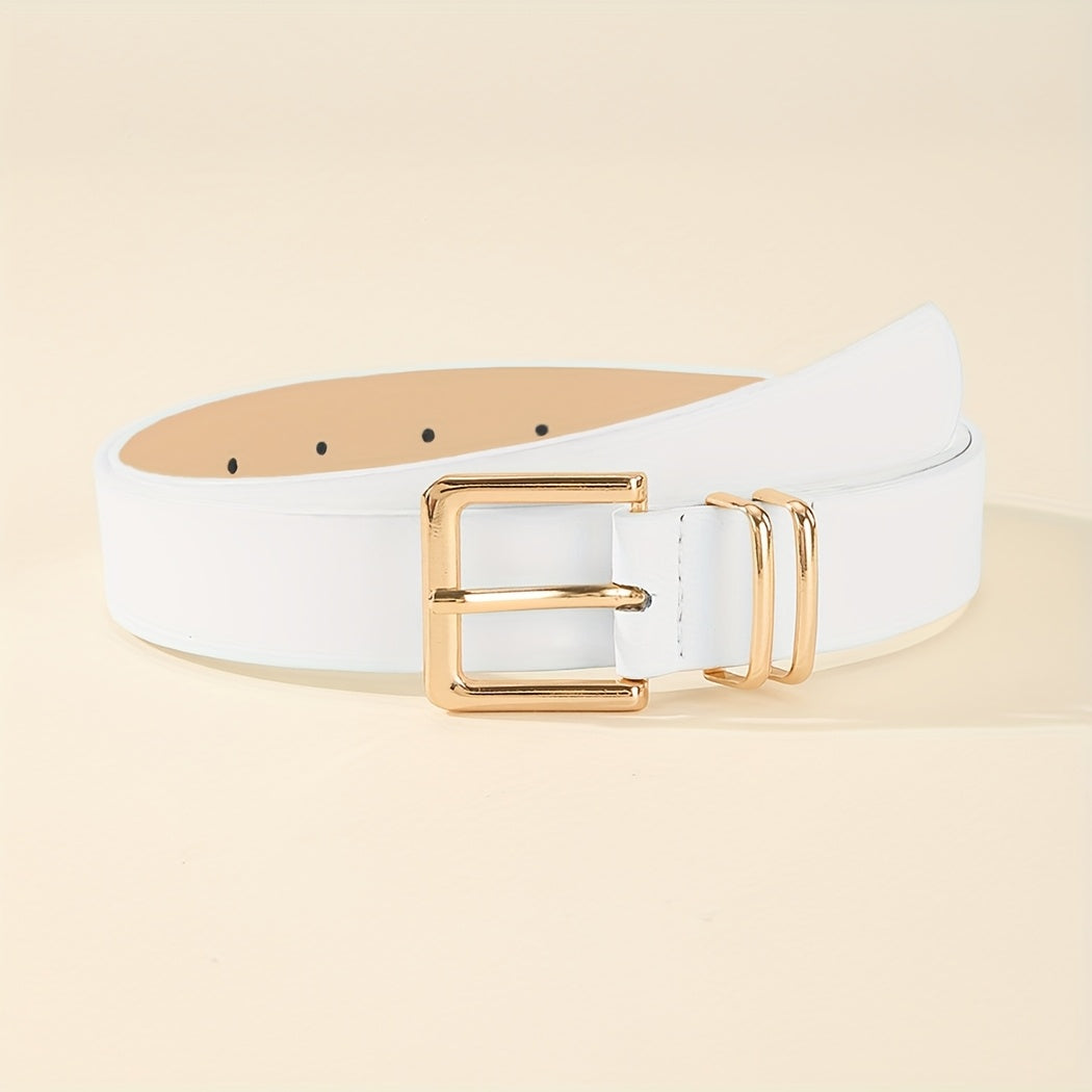 3 pezzi di cinture da donna con fibbie a quadrato dorato - Nero, Beige, Marrone - Accessori versatili per la vita per jeans, pantaloni, abiti - Stile casual e preppy - Regalo perfetto per lei, accessori versatili per la vita | Cintura elegante | Cinture d
